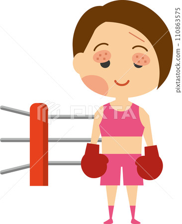 輸掉比賽的女拳擊手的圖像插圖 110863575