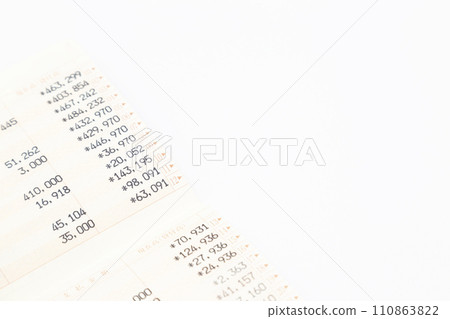 Bankbook on white background Bankbook on white background 110863822