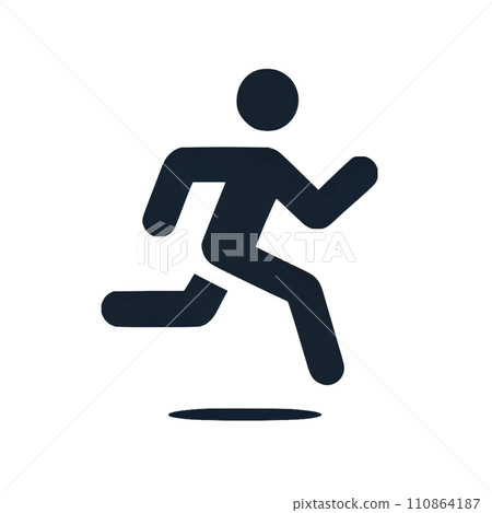 象形圖：快速跑者的剪影插圖 110864187