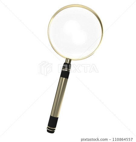 The magnifying glass png image 3d rendering. The magnifying glass png image 3d rendering. 110864557
