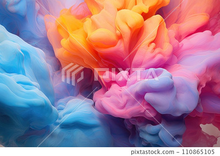 Colorful rainbow holi paint splash color powder explosion, generative ai 110865105
