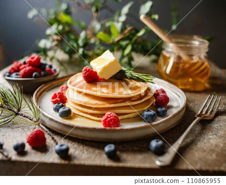 漿果和黃油煎餅“人工智能生成圖像” 漿果和黃油煎餅“人工智能生成圖像” 110865955