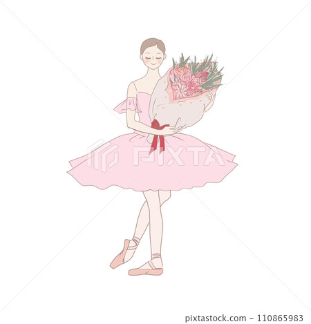 芭蕾舞女演員與一束鮮花 110865983