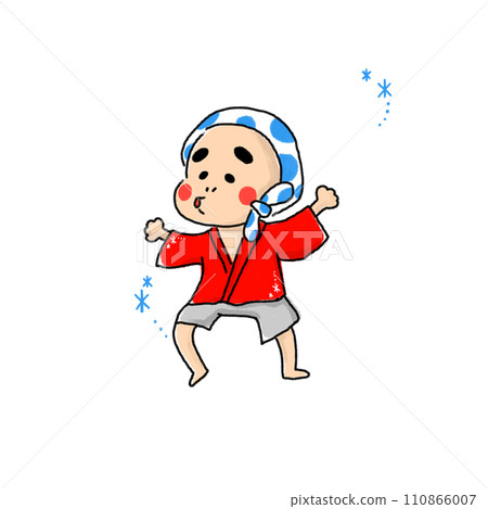 跳舞的 Hyottoko 的插圖 110866007