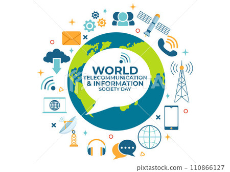 World Telecommunication and Information Society Day Vector Illustration on May 17 with Communications Network Across Earth Globe in Flat Background World Telecommunication and Information Society Day Vector Illustration on May 17 with Communications Network Across Earth Globe in Flat Background 110866127