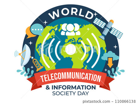 World Telecommunication and Information Society Day Vector Illustration on May 17 with Communications Network Across Earth Globe in Flat Background World Telecommunication and Information Society Day Vector Illustration on May 17 with Communications Network Across Earth Globe in Flat Background 110866138