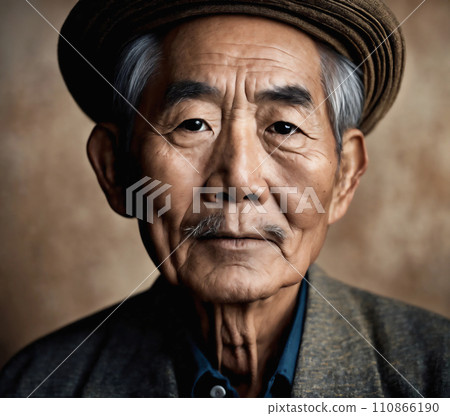 老人肖像AI生成圖像 110866190