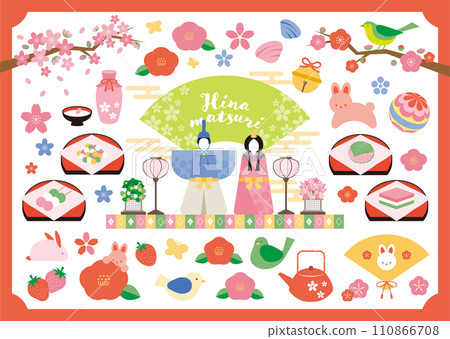 Hinamatsuri illustration set 110866708
