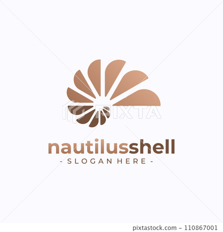 Nautilus logo vector. Seashell concept design template. 110867001