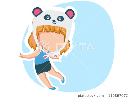 Panda hat illustration Panda hat illustration 110867072
