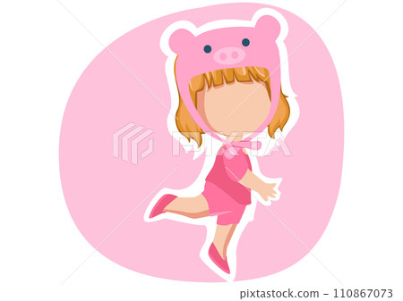 Pig hat illustration Pig hat illustration 110867073