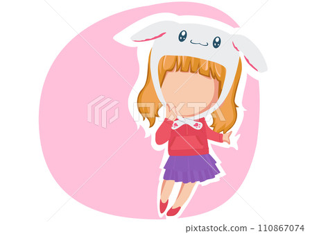 Rabbit hat illustration Rabbit hat illustration 110867074