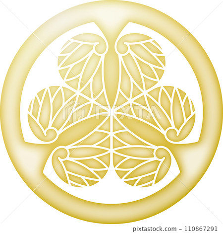 Family crest: Aoi Tokugawa [gold] 110867291