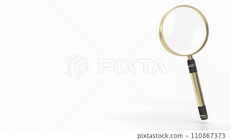 The magnifying glass on white Background 3d rendering. The magnifying glass on white Background 3d rendering. 110867373