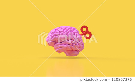The Human brain with wind up for Medical or Technology concept 3d rendering. The Human brain with wind up for Medical or Technology concept 3d rendering. 110867376