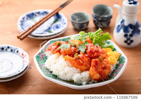 Shrimp chili bowl 110867506