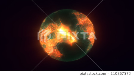 Energy abstract yellow green sphere of rapidly shimmering glowing liquid plasma, electric magic round energy ball with bursts of energy background Energy abstract yellow green sphere of rapidly shimmering glowing liquid plasma, electric magic round energy ball with bursts of energy background 110867573