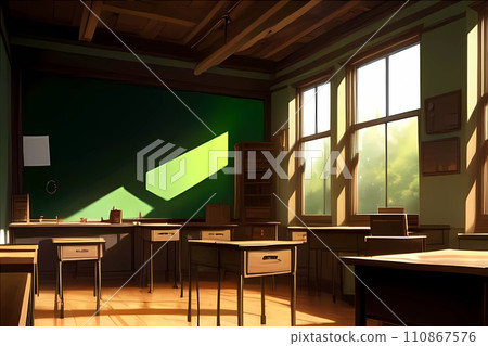 奇幻RPG遊戲插畫背景風學校教室 110867576