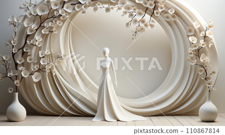 受婚禮啟發的白色背景圖像 受婚禮啟發的白色背景圖像 110867814