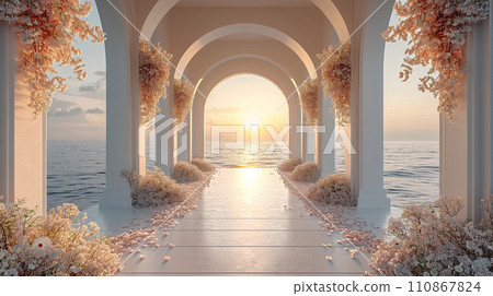 受婚禮啟發的白色背景圖像 110867824