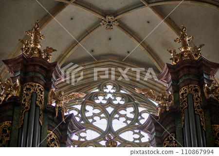 Interior of the St. Vitus Cathedral in Prague Castle in Czechia Interior of the St. Vitus Cathedral in Prague Castle in Czechia 110867994