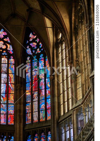 Interior of the St. Vitus Cathedral in Prague Castle in Czechia 110868006