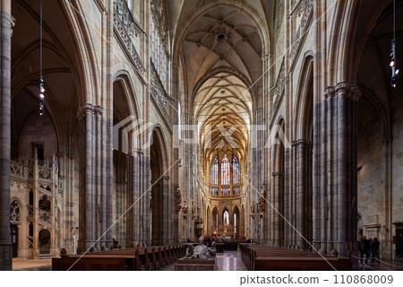 Interior of the St. Vitus Cathedral in Prague Castle in Czechia Interior of the St. Vitus Cathedral in Prague Castle in Czechia 110868009