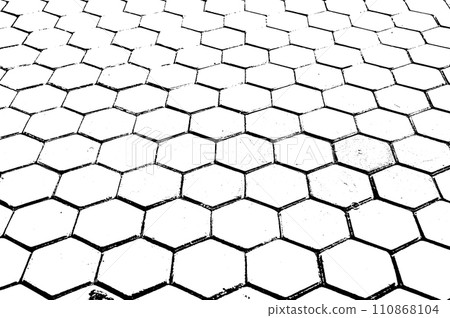 black and white hexagon silhouette texture background 110868104