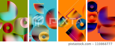 Circles and triangles with bright colorful gradient colors. Vector illustration For Wallpaper, Banner, Background, Card, Book Illustration Circles and triangles with bright colorful gradient colors. Vector illustration For Wallpaper, Banner, Background, Card, Book Illustration 110868777
