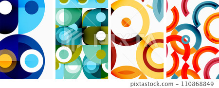 Round geometric elements and circles in background design for wallpaper, business card, cover, poster, banner, brochure, header, website Round geometric elements and circles in background design for wallpaper, business card, cover, poster, banner, brochure, header, website 110868849