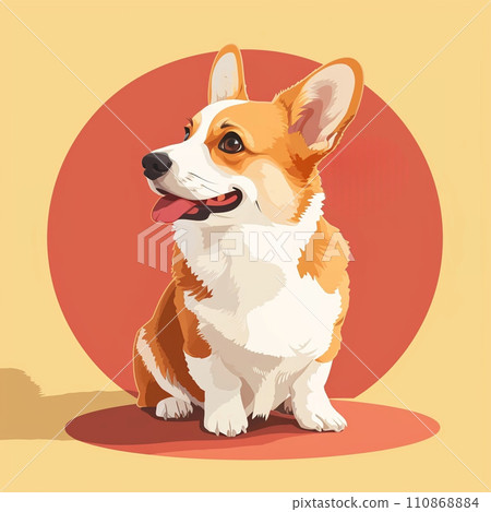 簡單的柯基犬插畫AI圖像 簡單的柯基犬插畫AI圖像 110868884