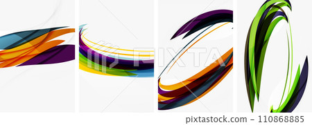 Abstract colorful wave posters for wallpaper, business card, cover, poster, banner, brochure, header, website 110868885