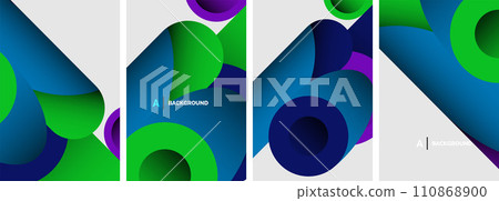Abstract round shapes and circles poster designs. Vector illustration For Wallpaper, Banner, Background, Card, Book Illustration, landing page 110868900
