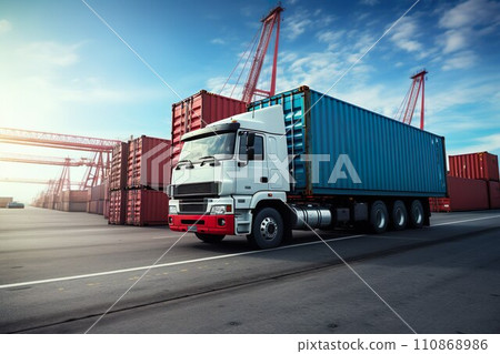 卡車裝載貨物集裝箱02 卡車裝載貨物集裝箱02 110868986