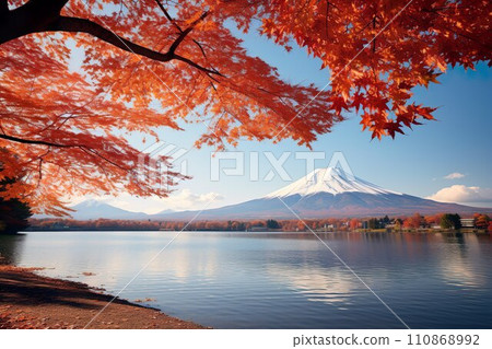 Image of autumn leaves and Mt. Fuji 01 110868992