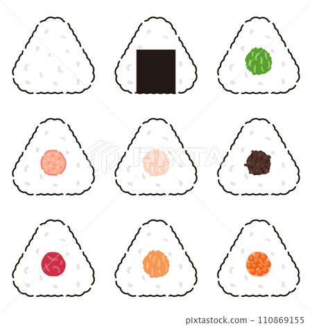 Rice ball illustration set 1 110869155