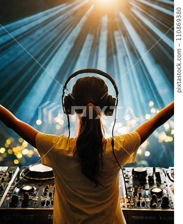 DJ performing live 110869380
