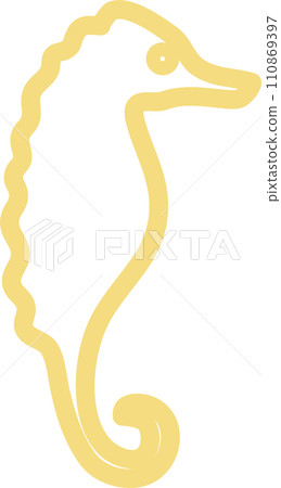 Seahorse icon decoration mark logo silhouette simple illustration material 110869397