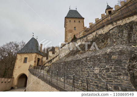 Karlstejn famous gothic Bohemian castle near Prague capital of Czech Republic 110869549