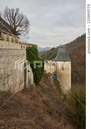 Karlstejn famous gothic Bohemian castle near Prague capital of Czech Republic Karlstejn famous gothic Bohemian castle near Prague capital of Czech Republic 110869559