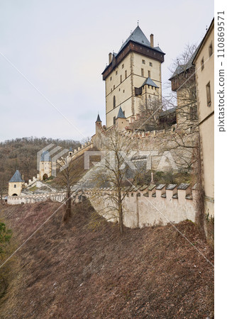 Karlstejn famous gothic Bohemian castle near Prague capital of Czech Republic Karlstejn famous gothic Bohemian castle near Prague capital of Czech Republic 110869571