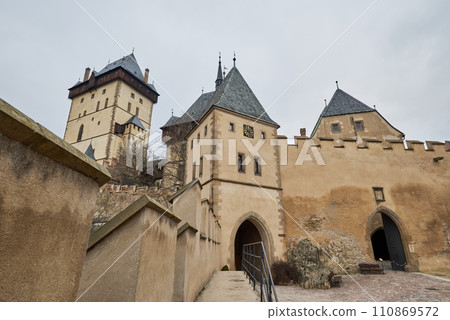 Karlstejn famous gothic Bohemian castle near Prague capital of Czech Republic 110869572
