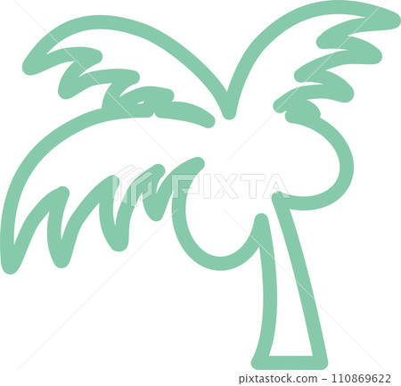 棕櫚樹圖示裝飾標記標誌剪影簡單插畫素材 110869622
