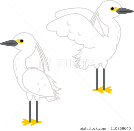 白鷺鷥和小白鷺變形圖 110869640