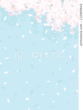 蓬鬆的櫻花與藍天 蓬鬆的櫻花與藍天 110869642