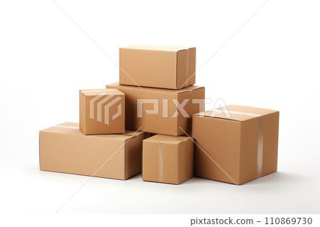 Multiple cardboard boxes 01 110869730