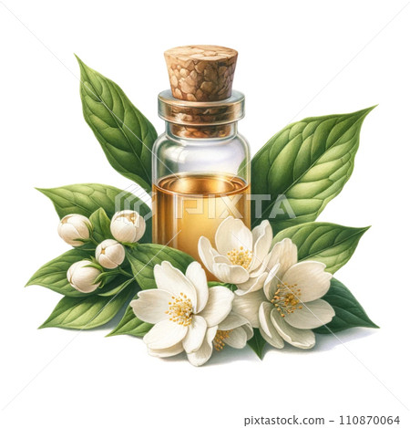 jasmine, essential oil, bottle 110870064