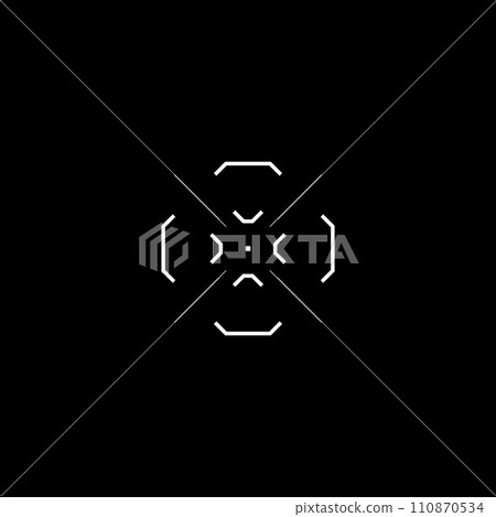 Cyberpunk style target, HUD aim, tech digital sight 110870534