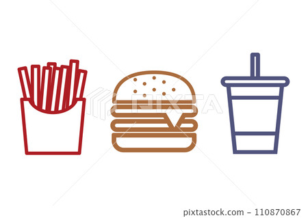 漢堡圖標集 110870867