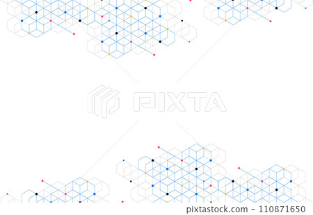 Abstract geometric boxes pattern dot line connection background. Modern technology with square mesh. Geometric on white background with lines. Cube cell. Vector illustration 110871650